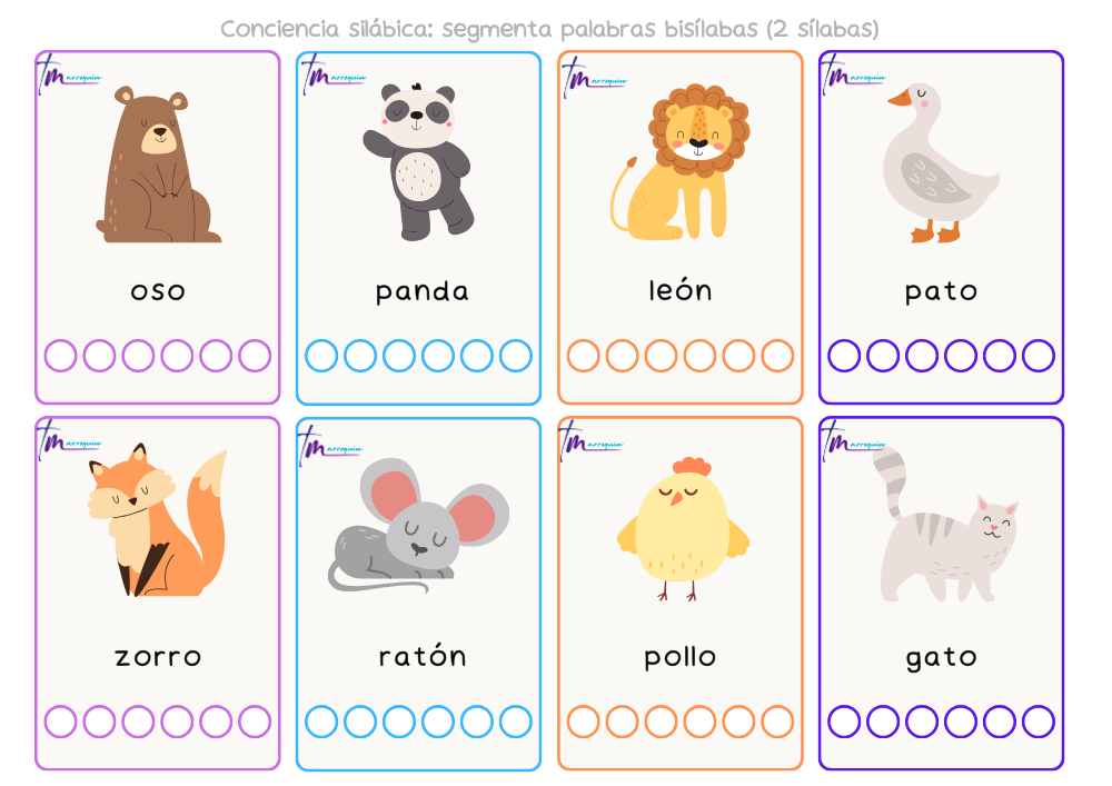 Ejercicios prácticos para la separación de sílabas en niños y niñas de primer ciclo