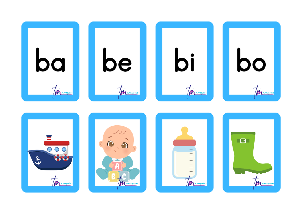 Tarjetas del abecedario parte 1 para niños en etapa inicial de lectoescritura