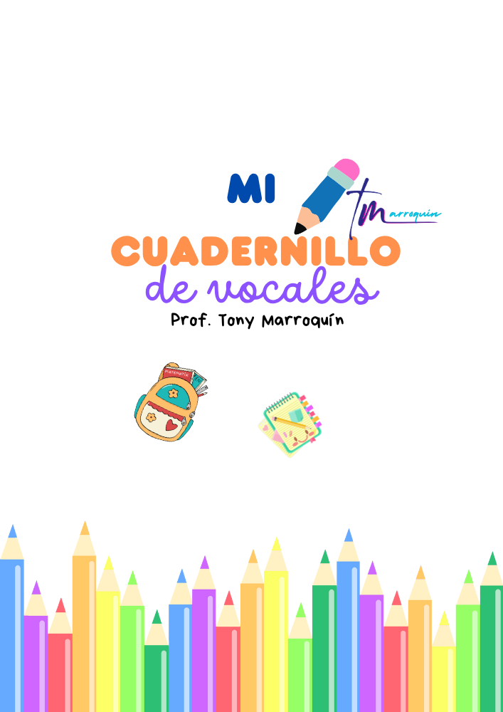 Cuadernillo de vocales para aprender a leer y escribir a, e, i, o, u