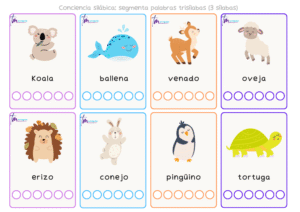 Tarjetas trabajar la conciencia silábica
