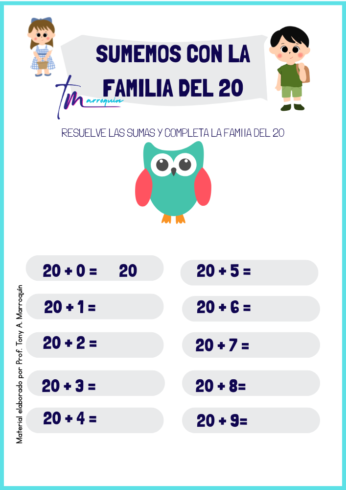 Sumemos con la familia del 20 para estudiantes de primer ciclo
