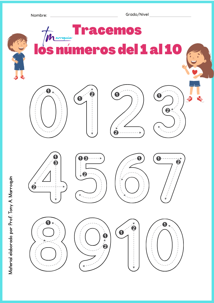 tracemos del 1 al 10