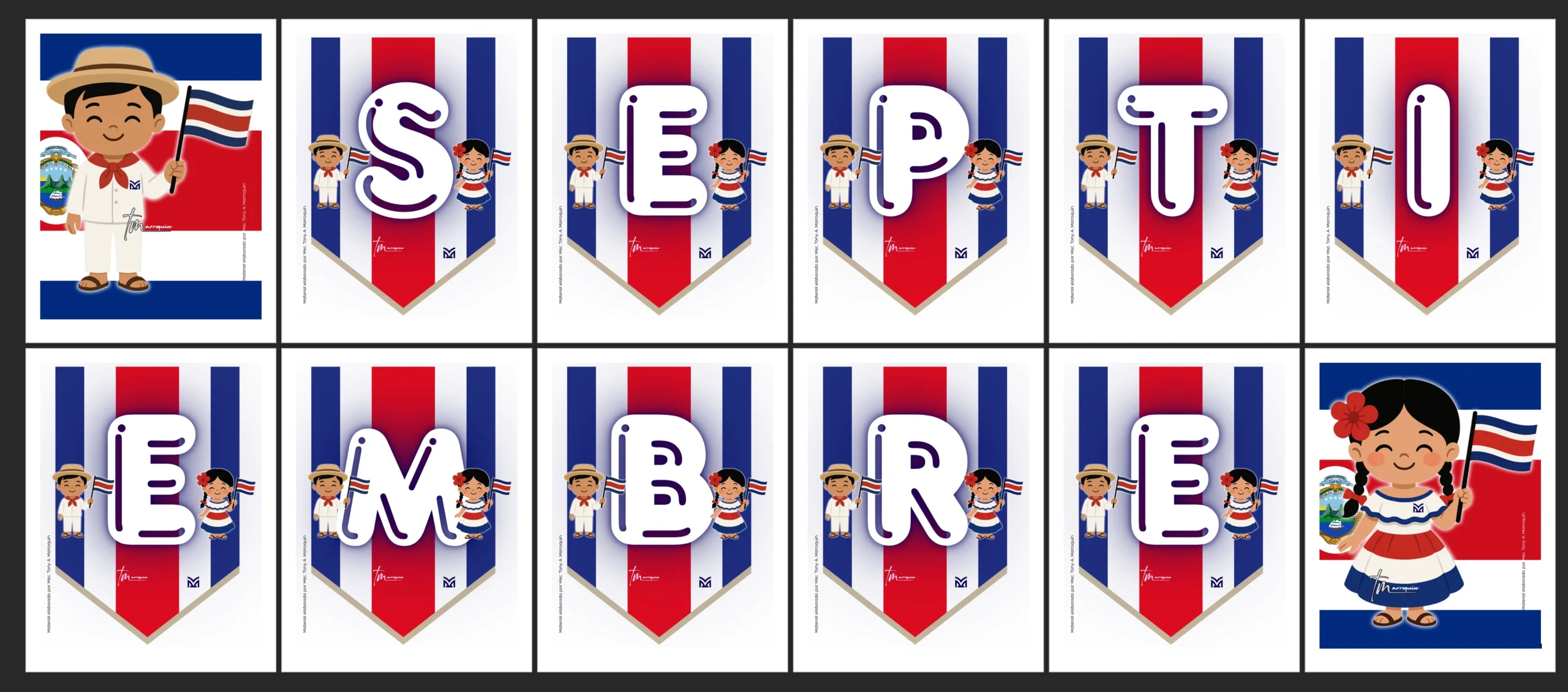 Banderín Septiembre Costa Rica: recurso educativo para celebrar la independencia