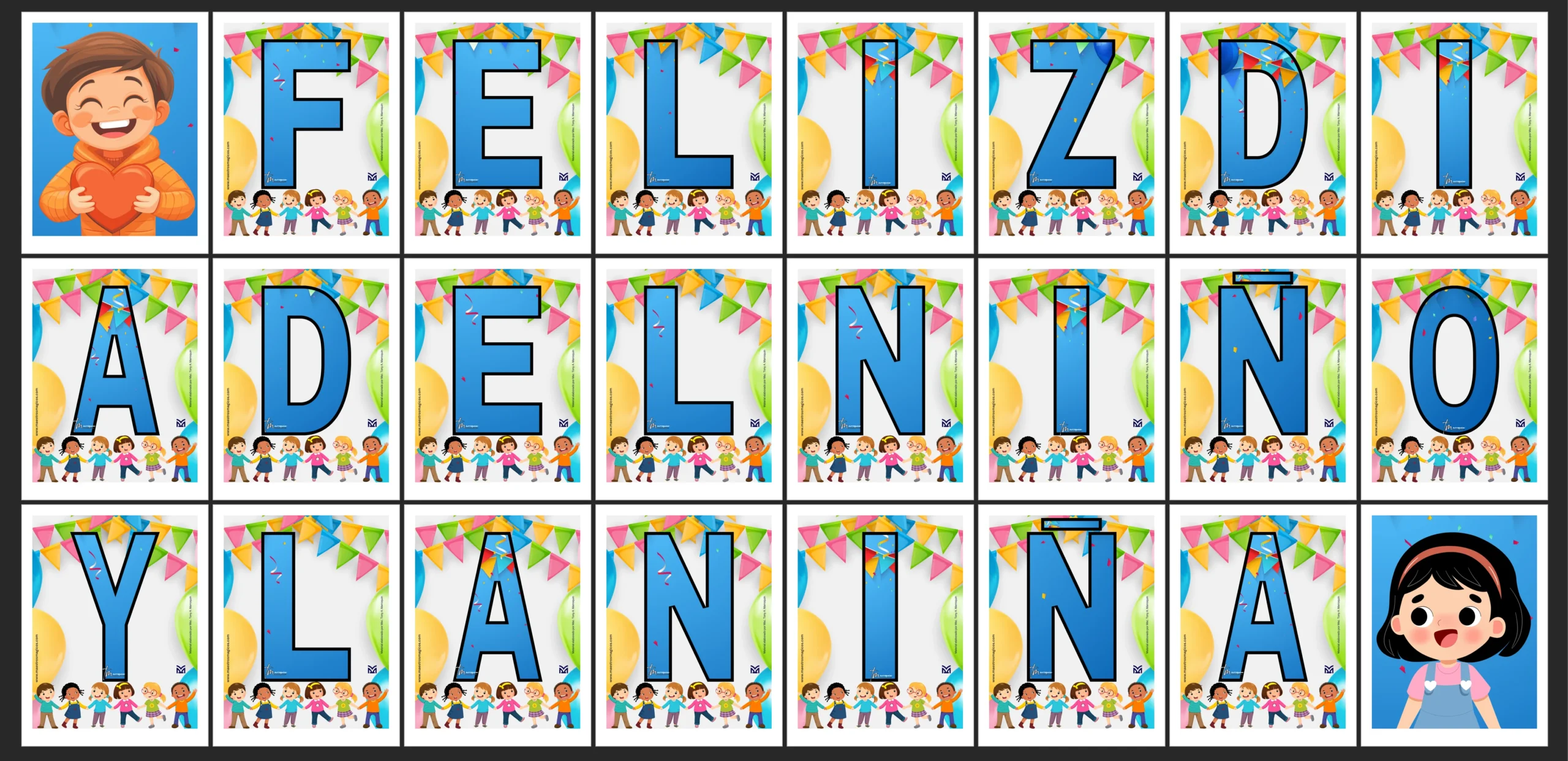 Kids day happy banner