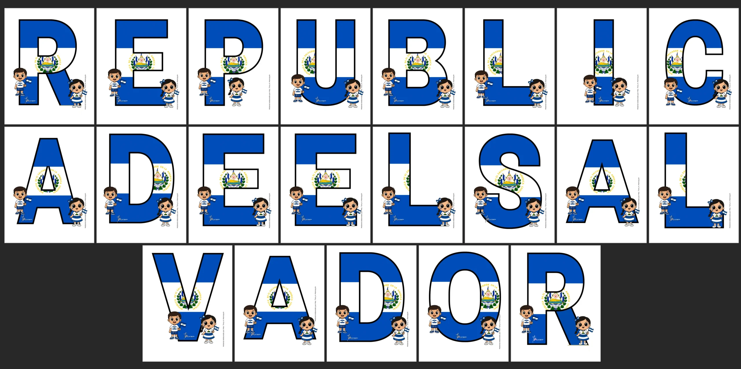 Banner República de El Salvador para el mes de la independencia