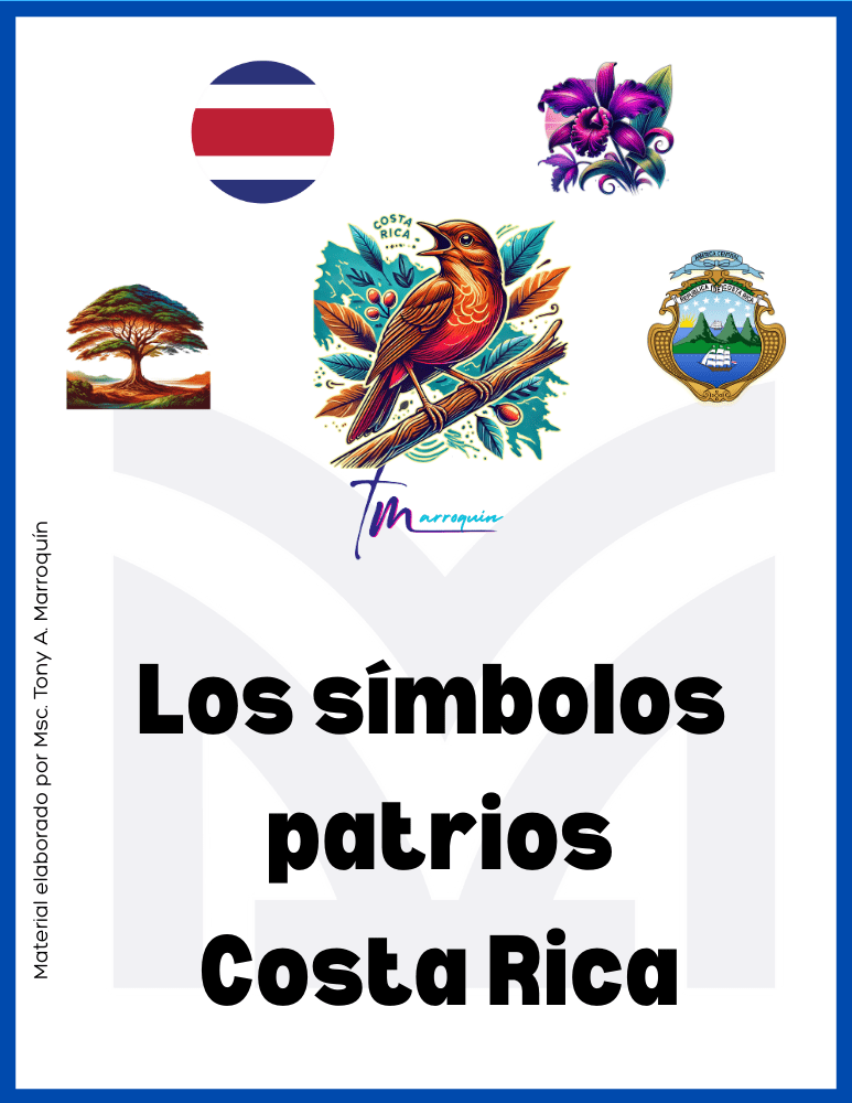 Símbolos patrios de Costa Rica: ave, bandera, escudo, flor, árbol e himno