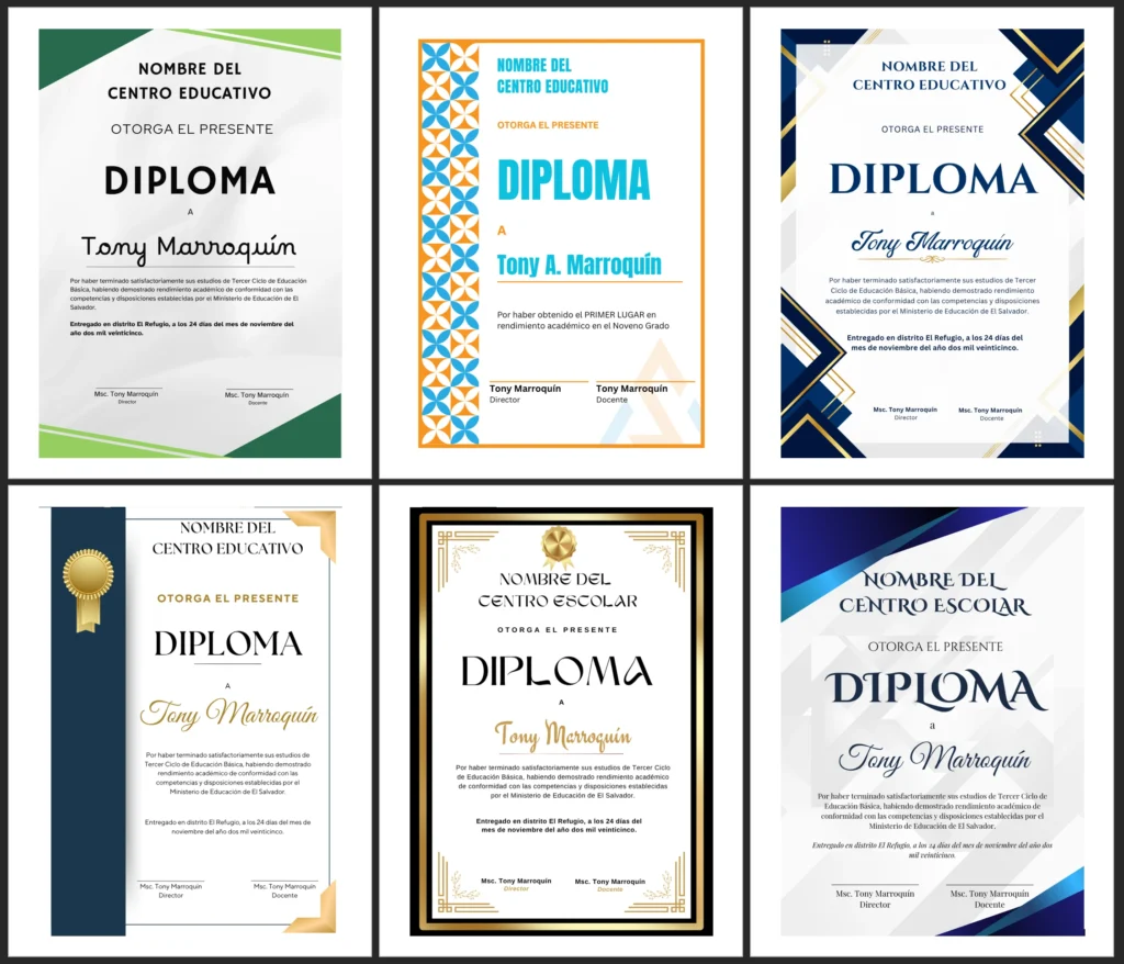 diseño de diplomas profesioanles pack1