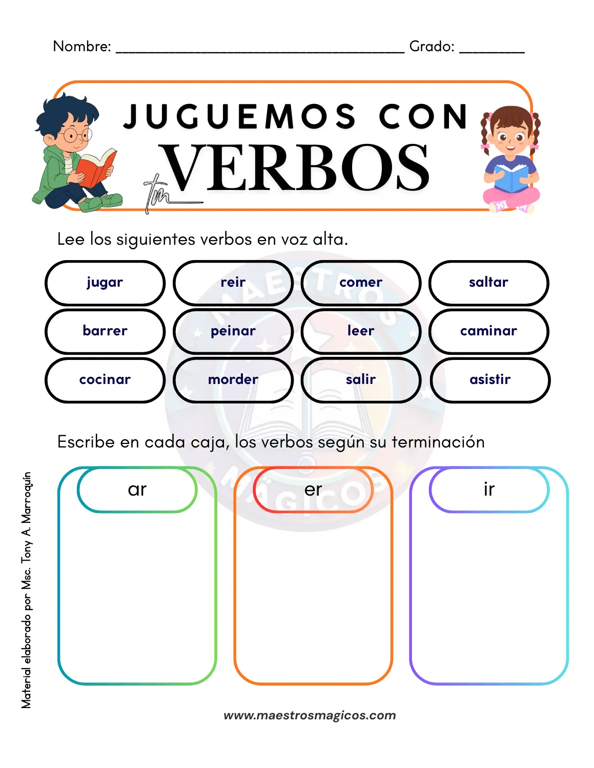 Juguemos con verbos – Página 1
