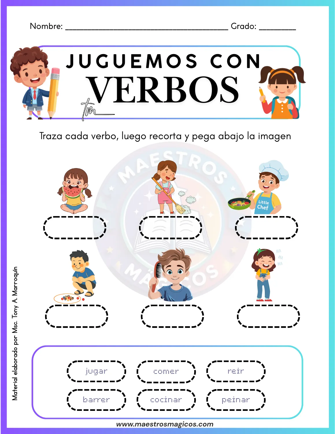 Página 1 – Juguemos con verbos 2