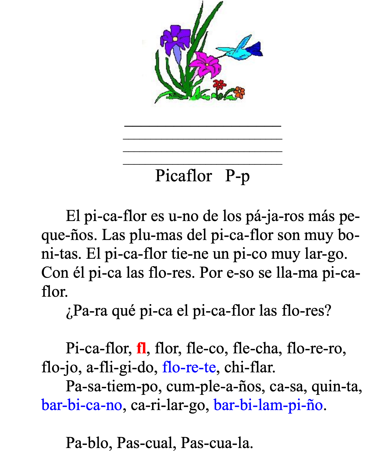 Actividades de sílabas y palabras con el método Matte