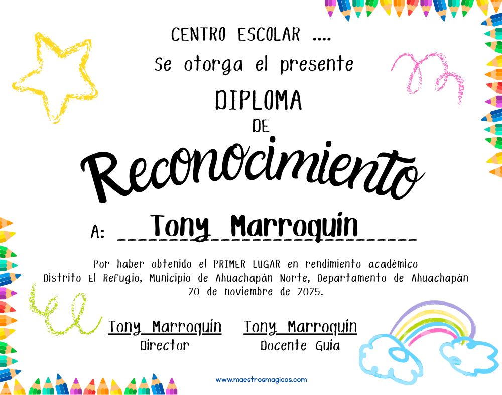 Diploma de reconocimiento deportivo modelo 3