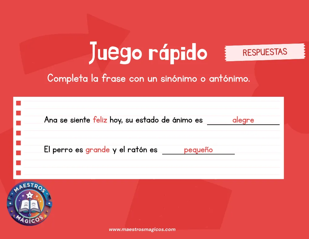 Página 11 – Sinónimos y antónimos