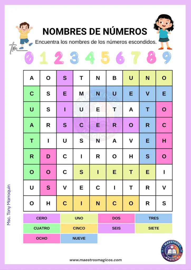 Sopa de letras de números sopa de letras de númerostm3