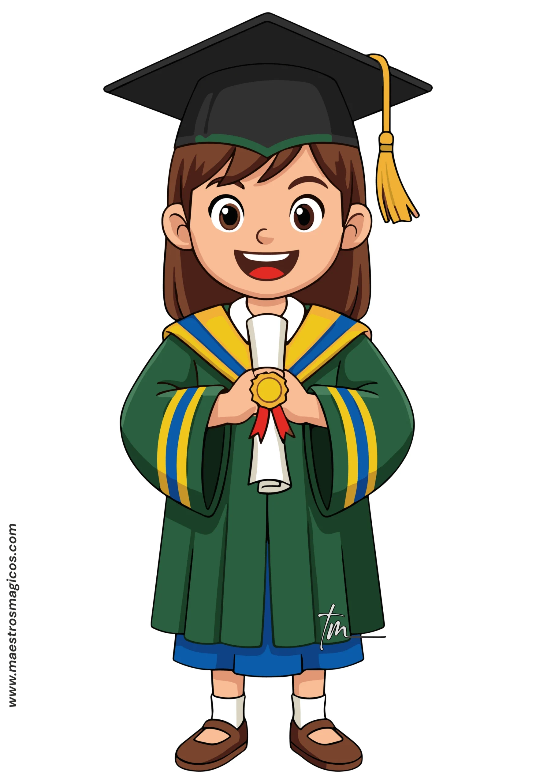 Kid para graduación 21 — ilustración para decoración escolar