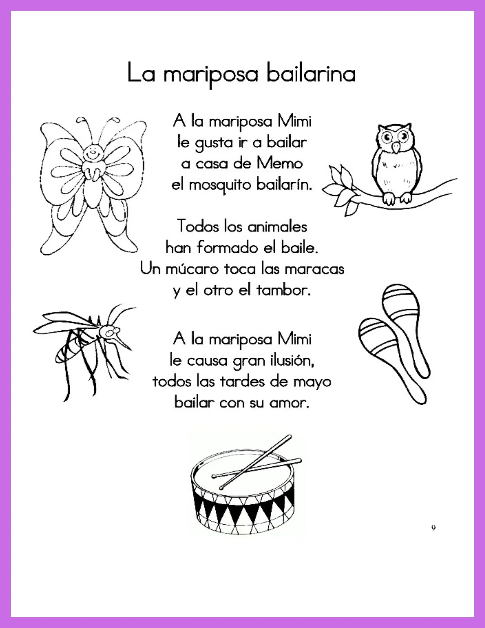 Lectura la mariposa bailarina