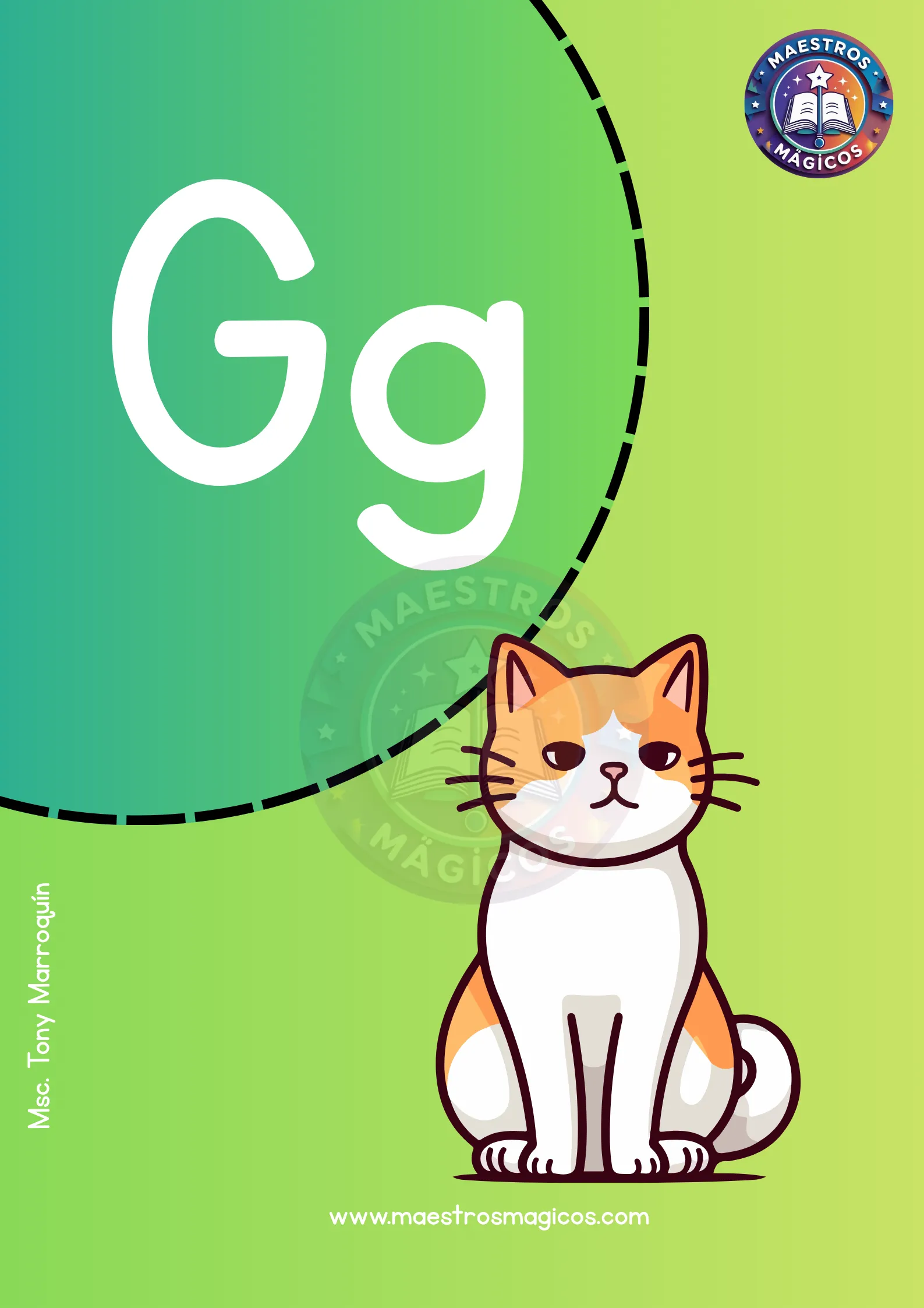 Cartel letra G gato