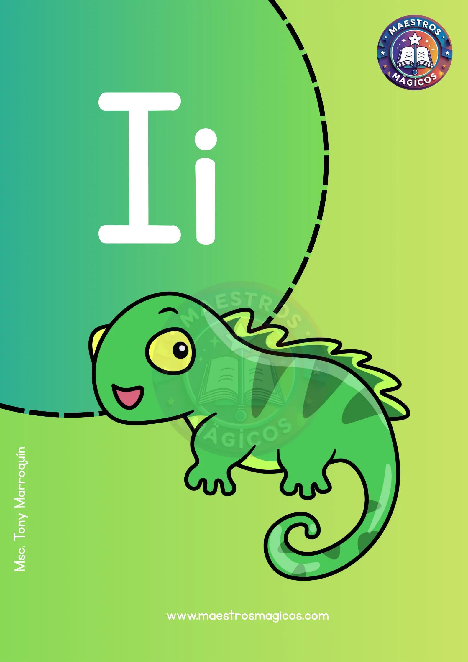 Cartel letra I iguana