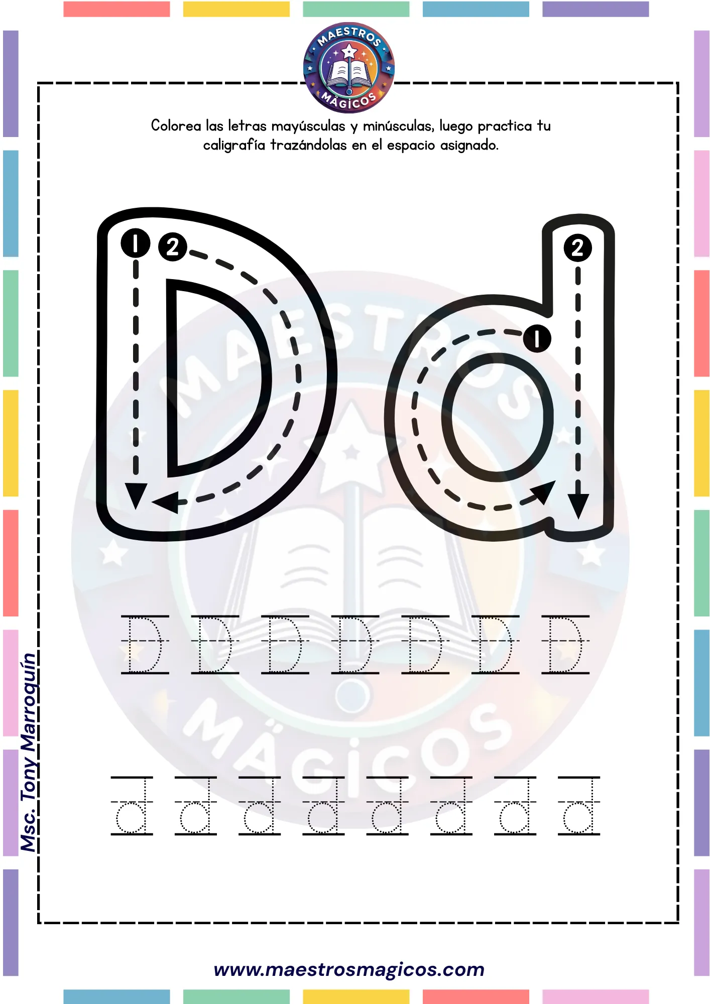 Ficha letra Dd escritura