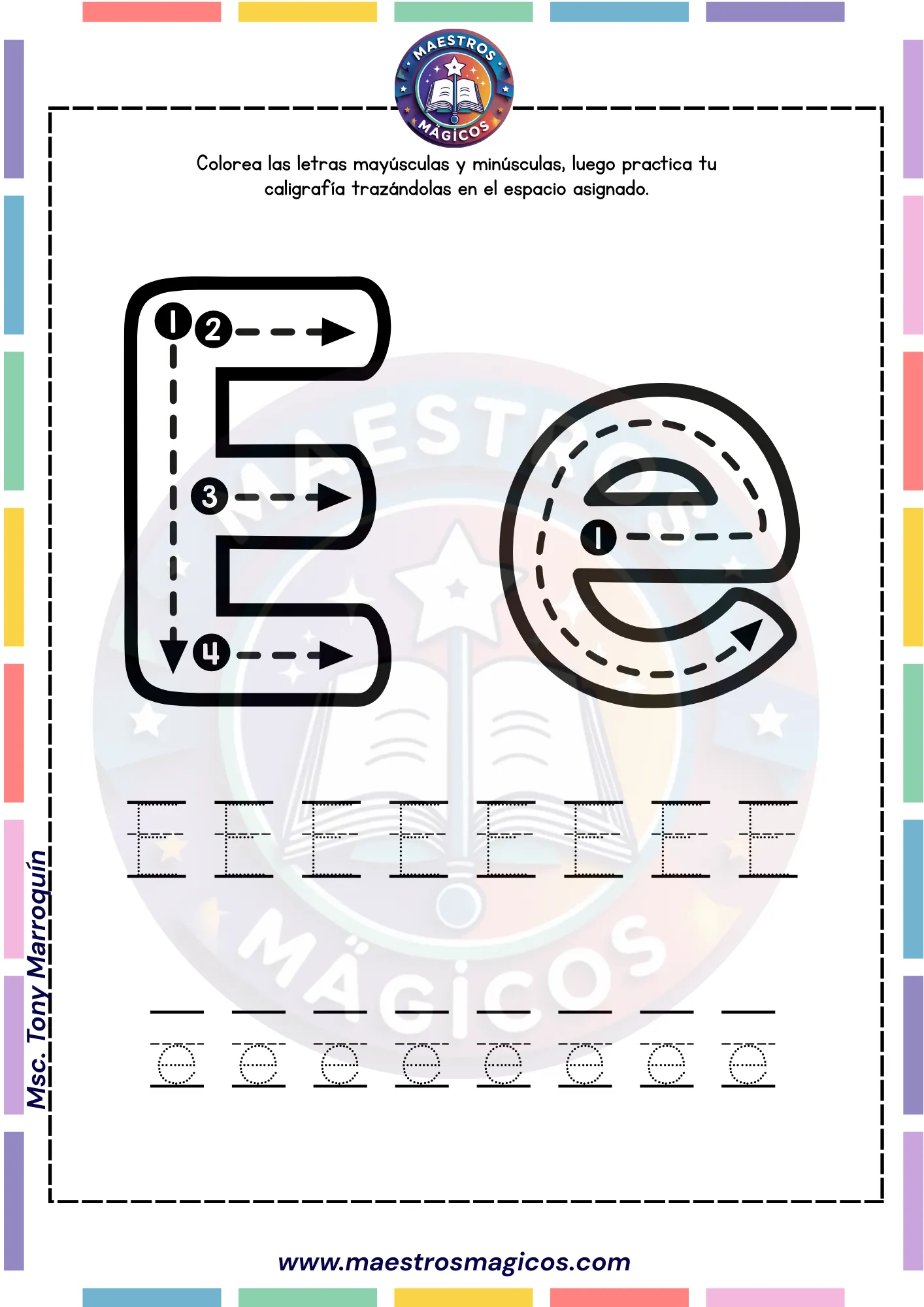 Ficha letra Ee vocales