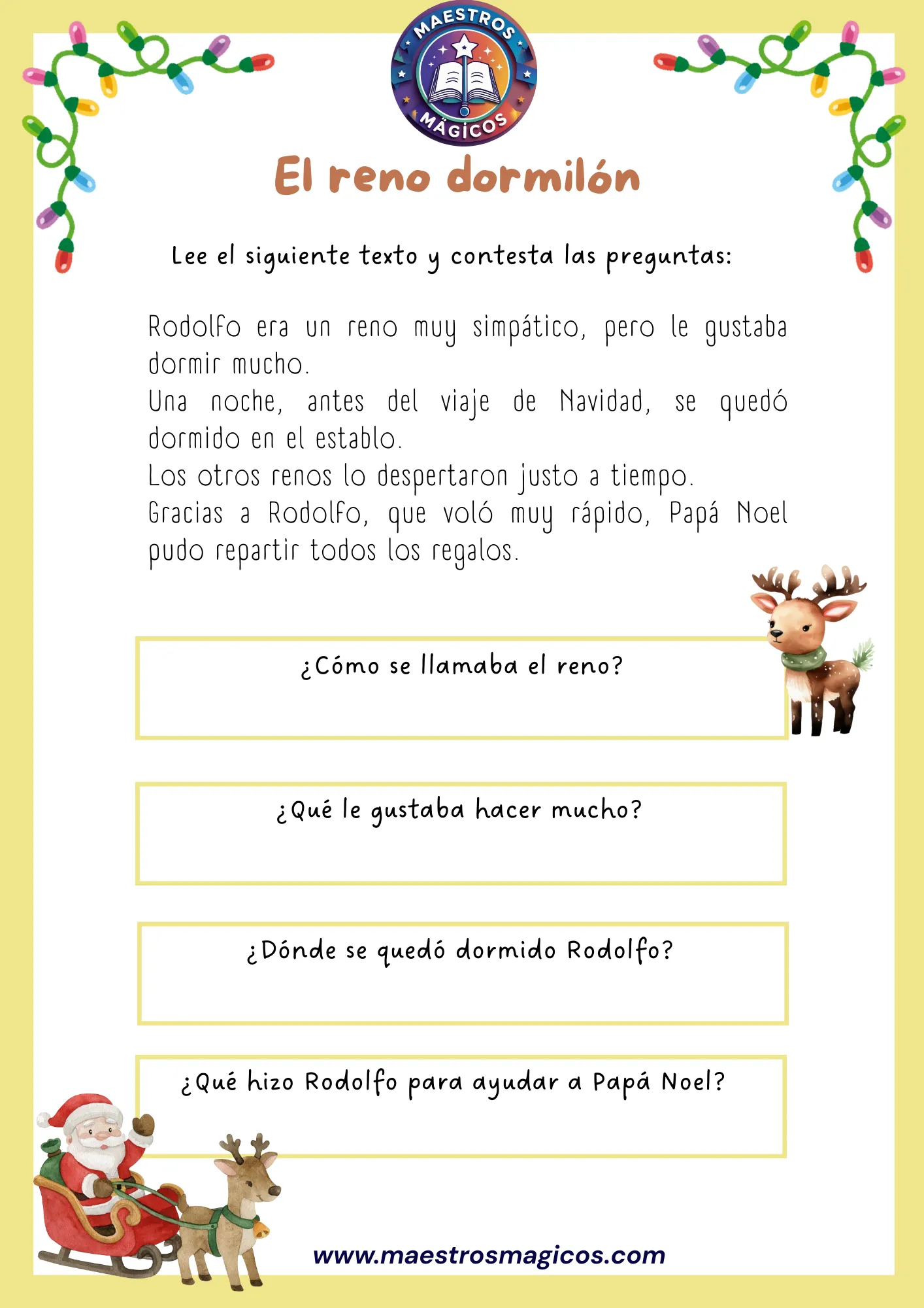 Lectura El reno dormilón