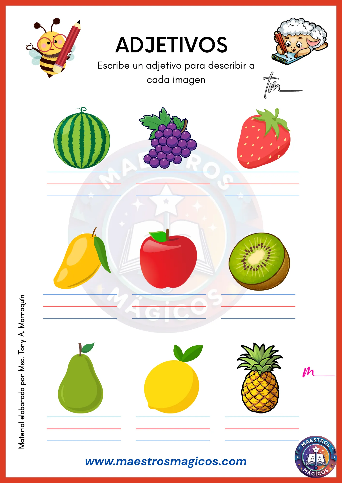 Cuadernillo de adjetivos - animales 1