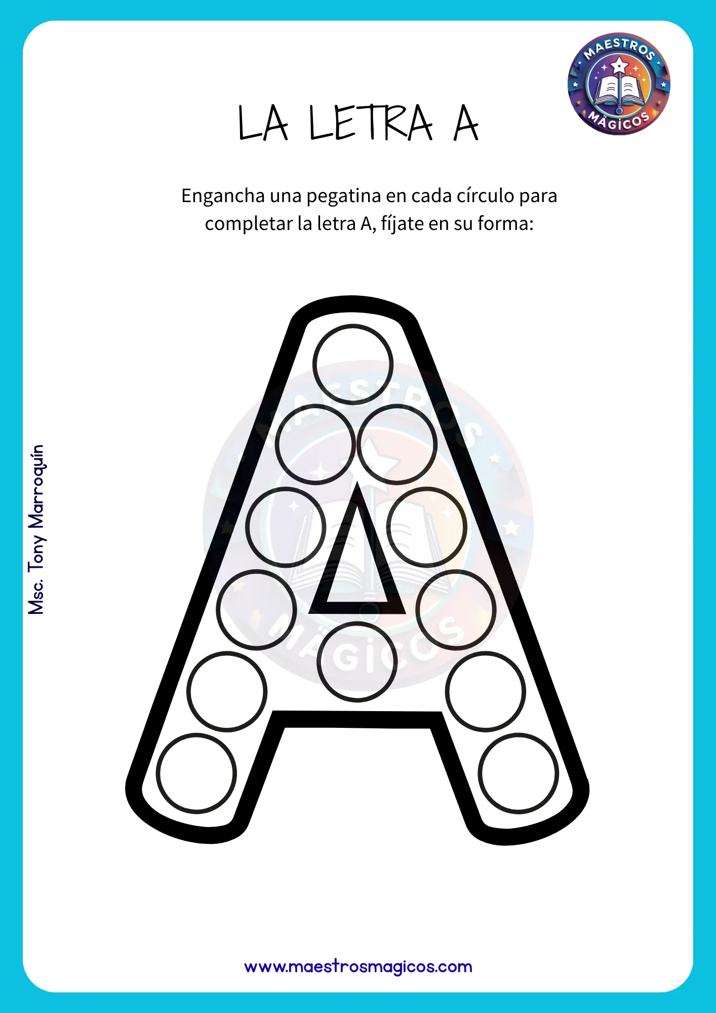 Rellenar letra A con círculos