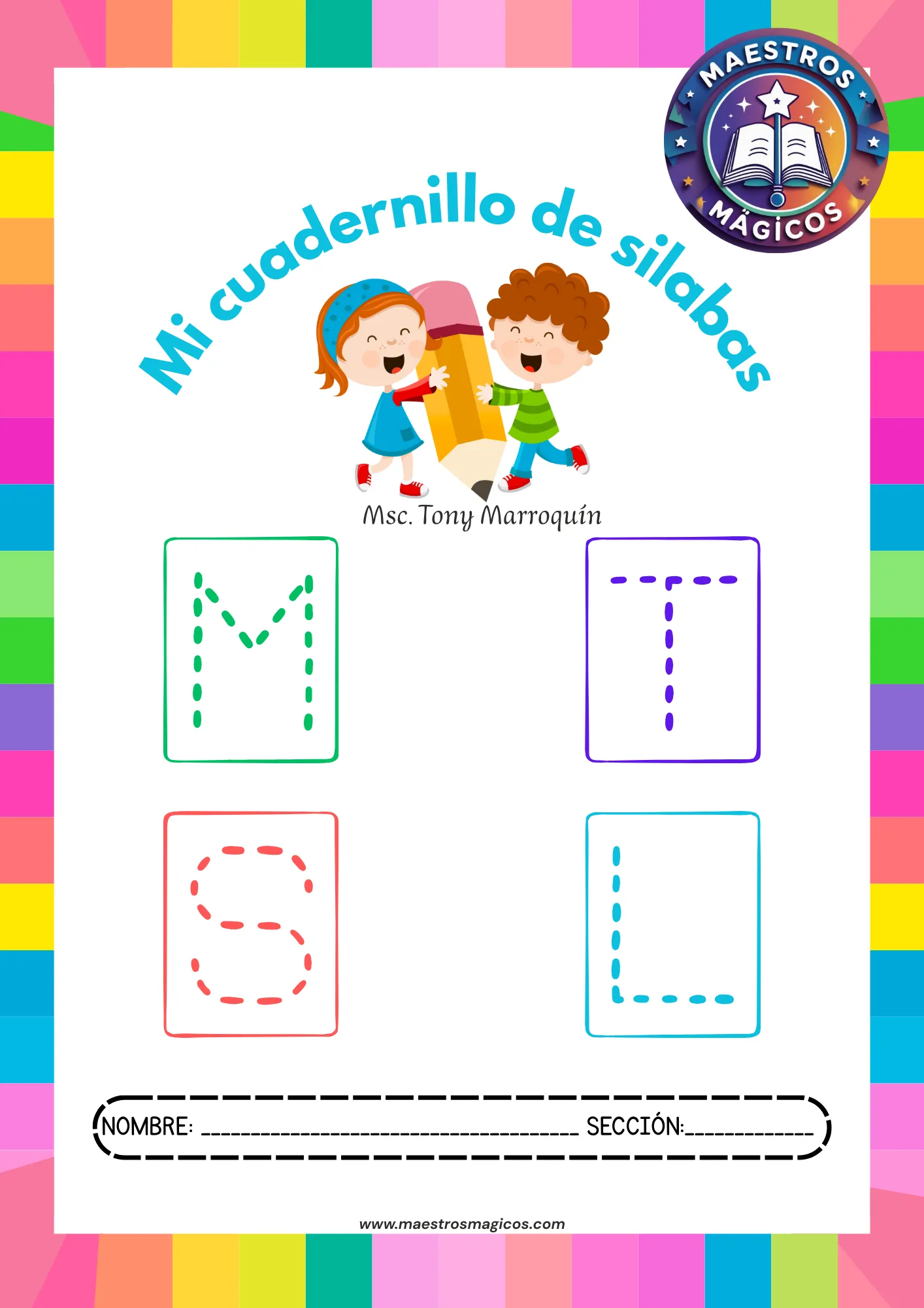 Cuadernillo de sílabas m s t l portada para imprimir