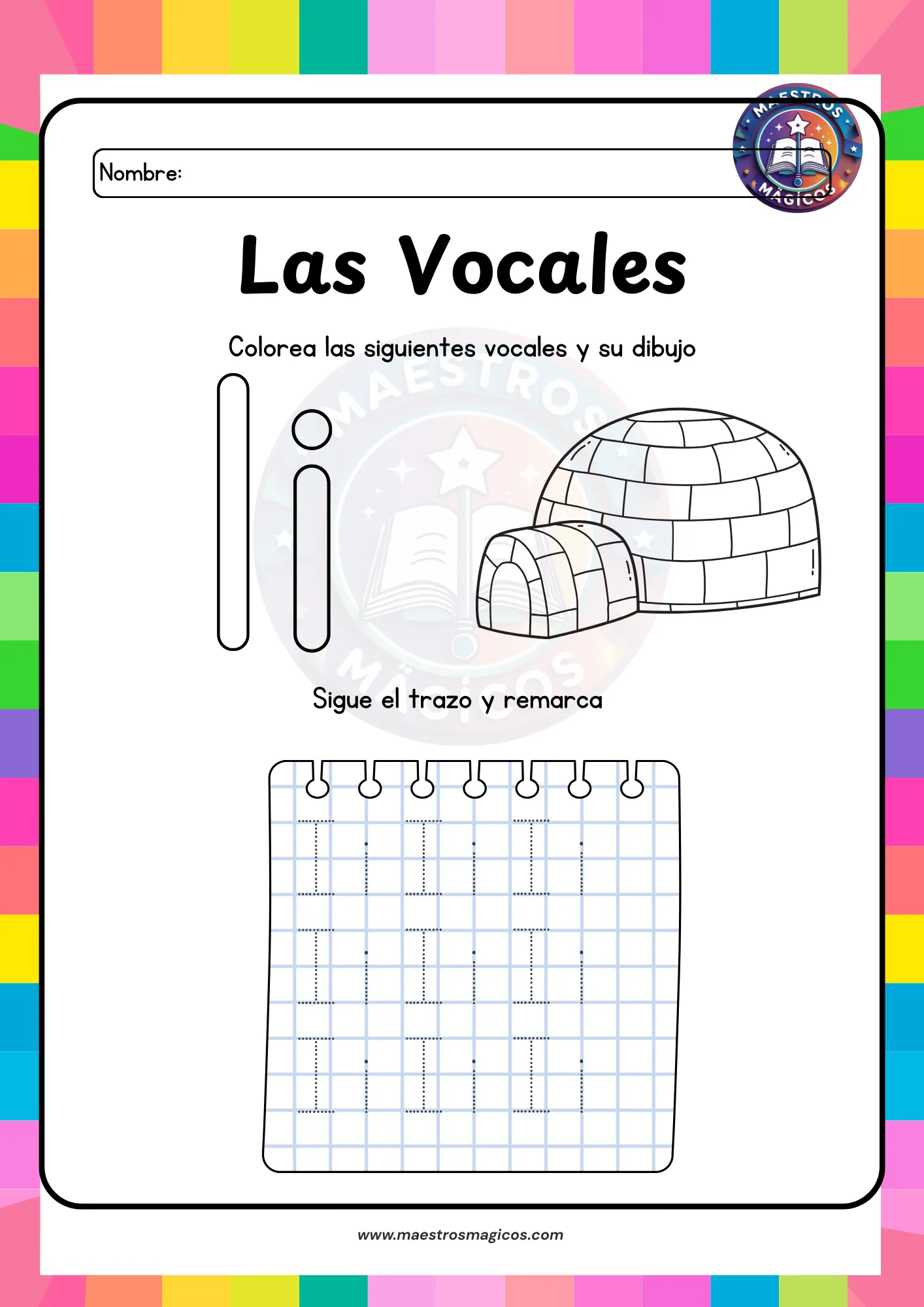 Ficha letra I de Iglú