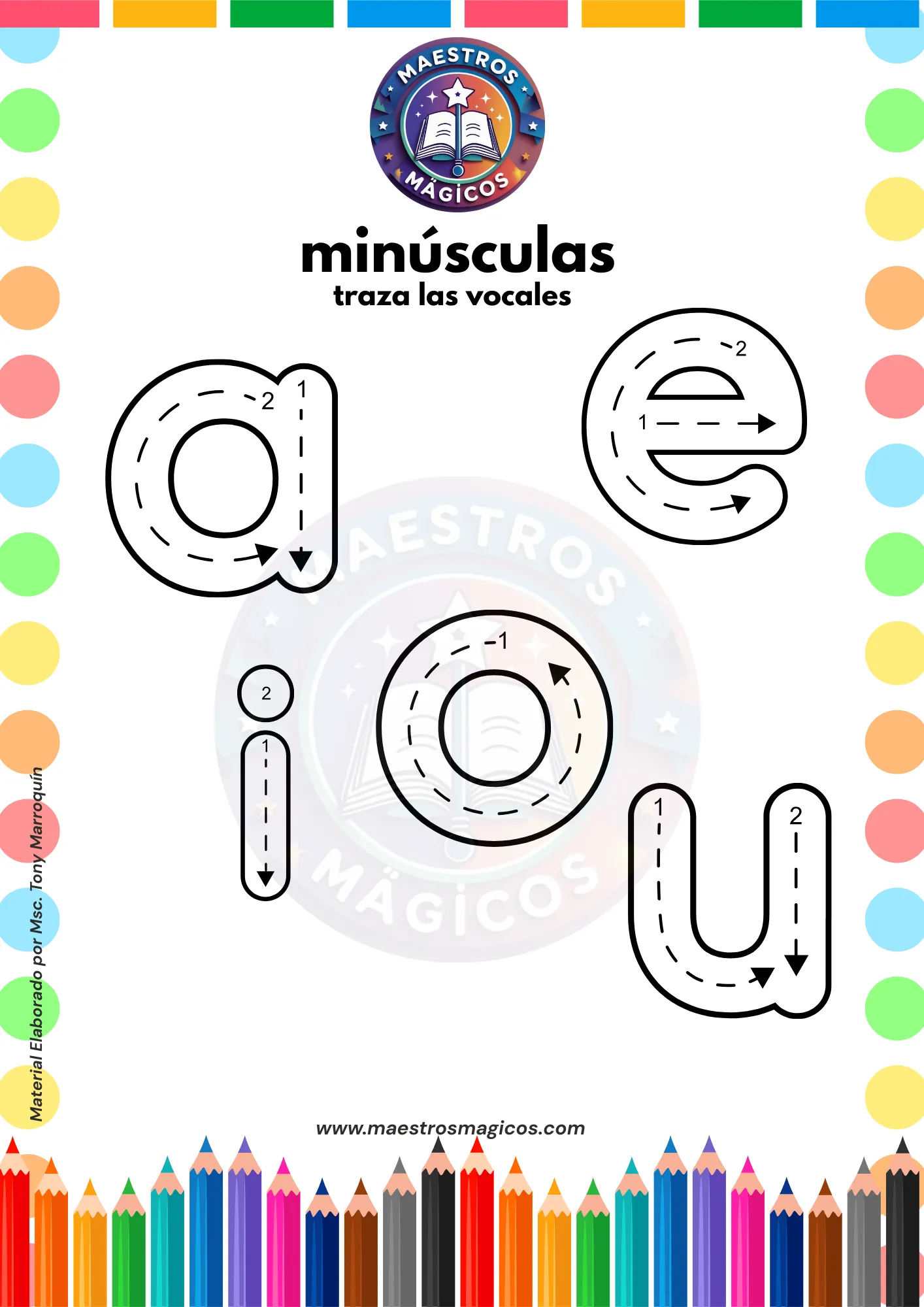 Ficha letra O redonda trazos