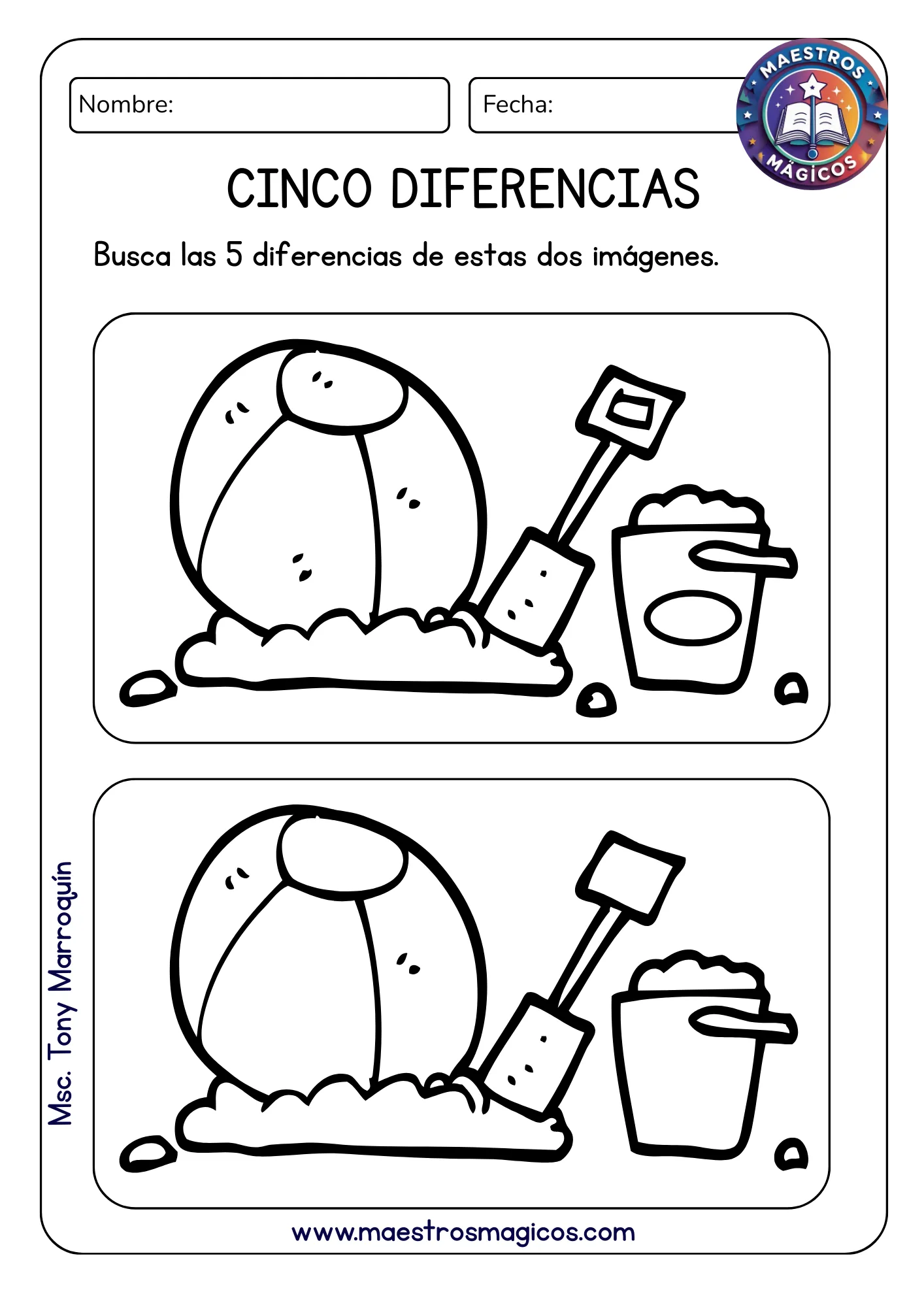 Encuentra 5 diferencias playa