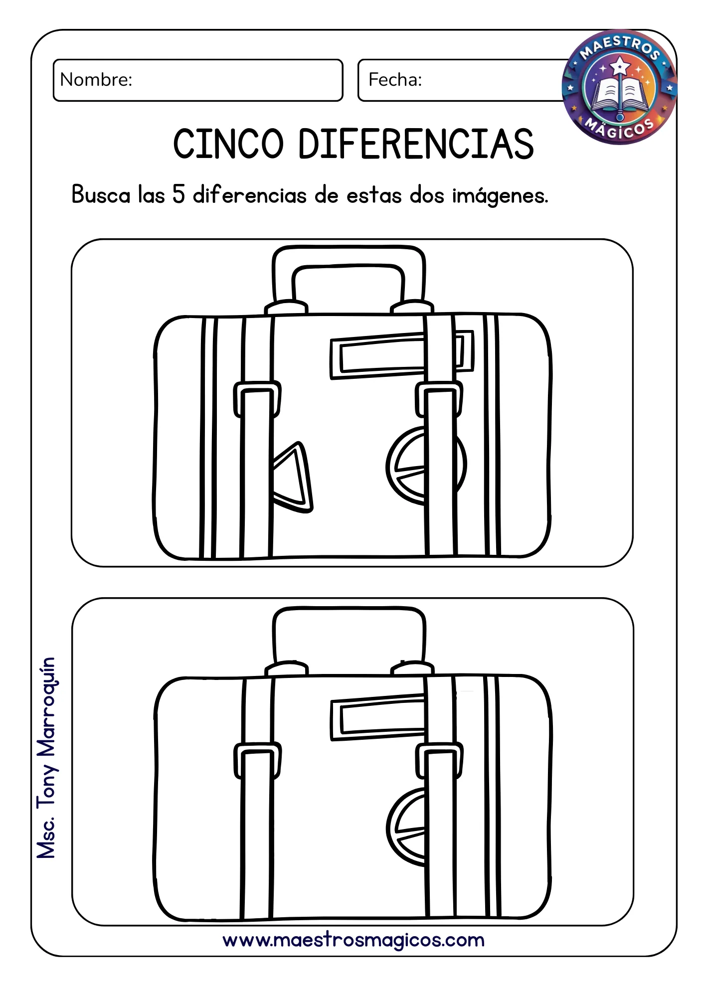 Encuentra 5 diferencias maleta viaje