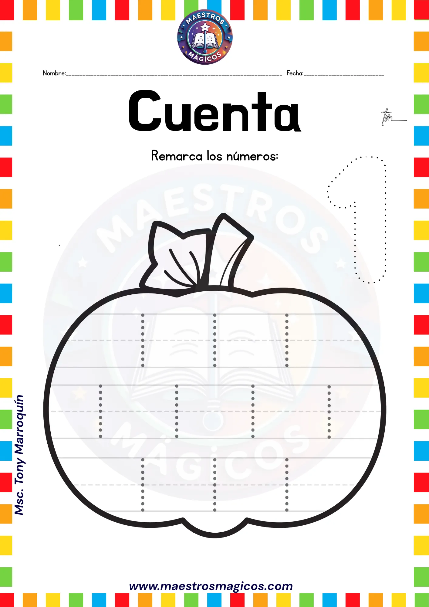 Ficha número 3 trazos