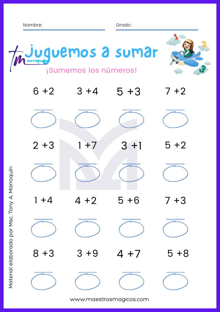 Juguemos a sumar 2 ficha 1