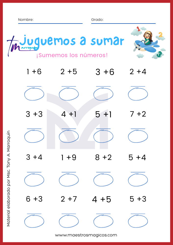 Juguemos a sumar 2 ficha 3