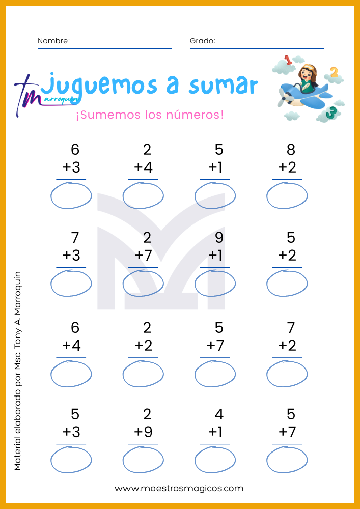 Juguemos a sumar 2 ficha 4