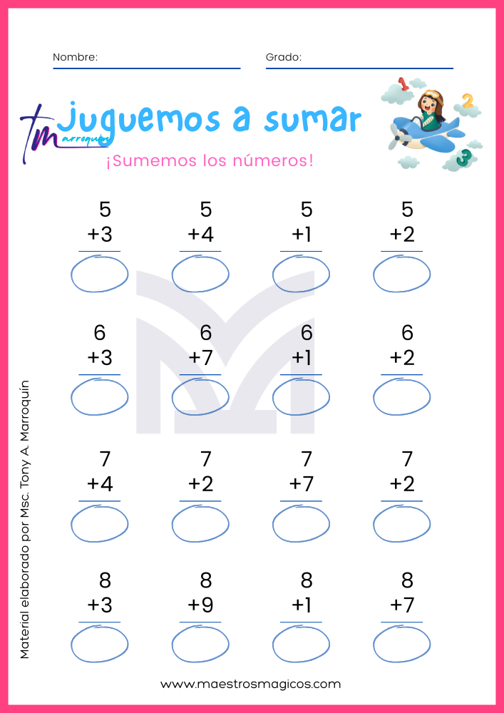 Juguemos a sumar 2 ficha 6