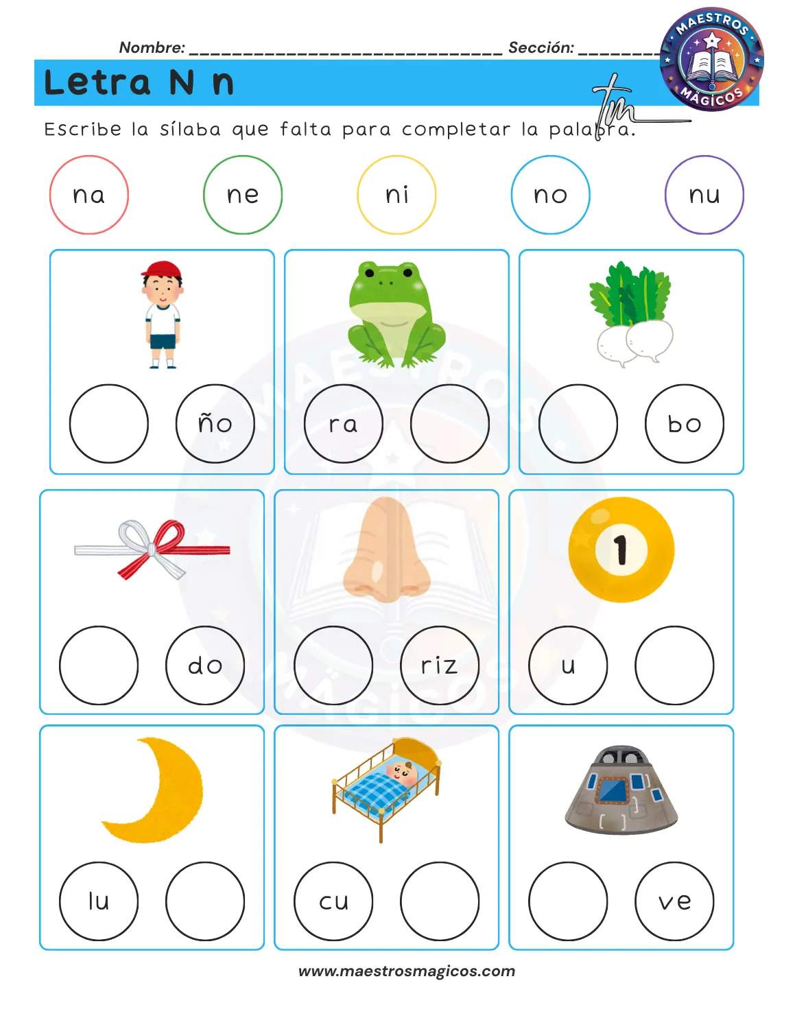 Juguemos con sílabas - ficha 14