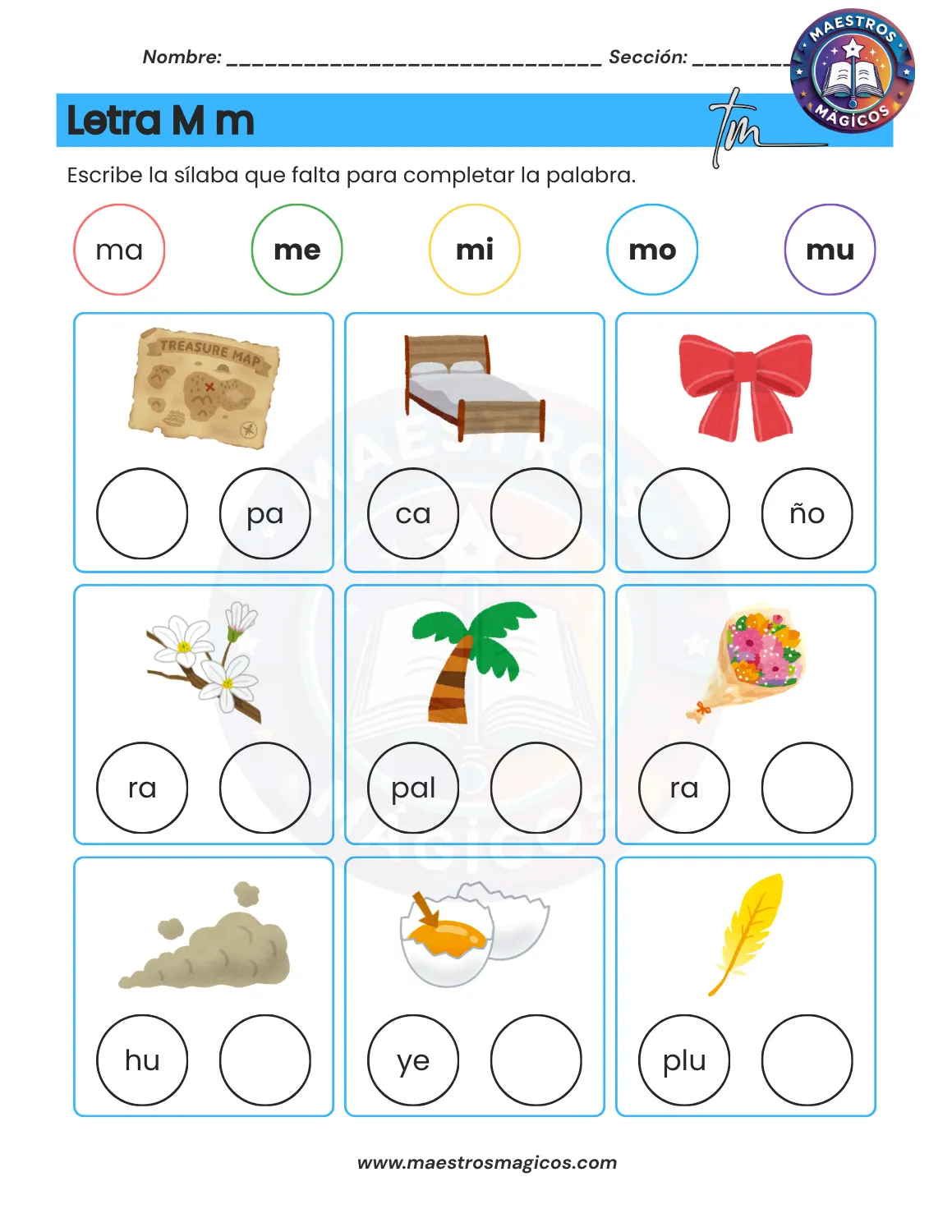 Juguemos con sílabas - ficha 2