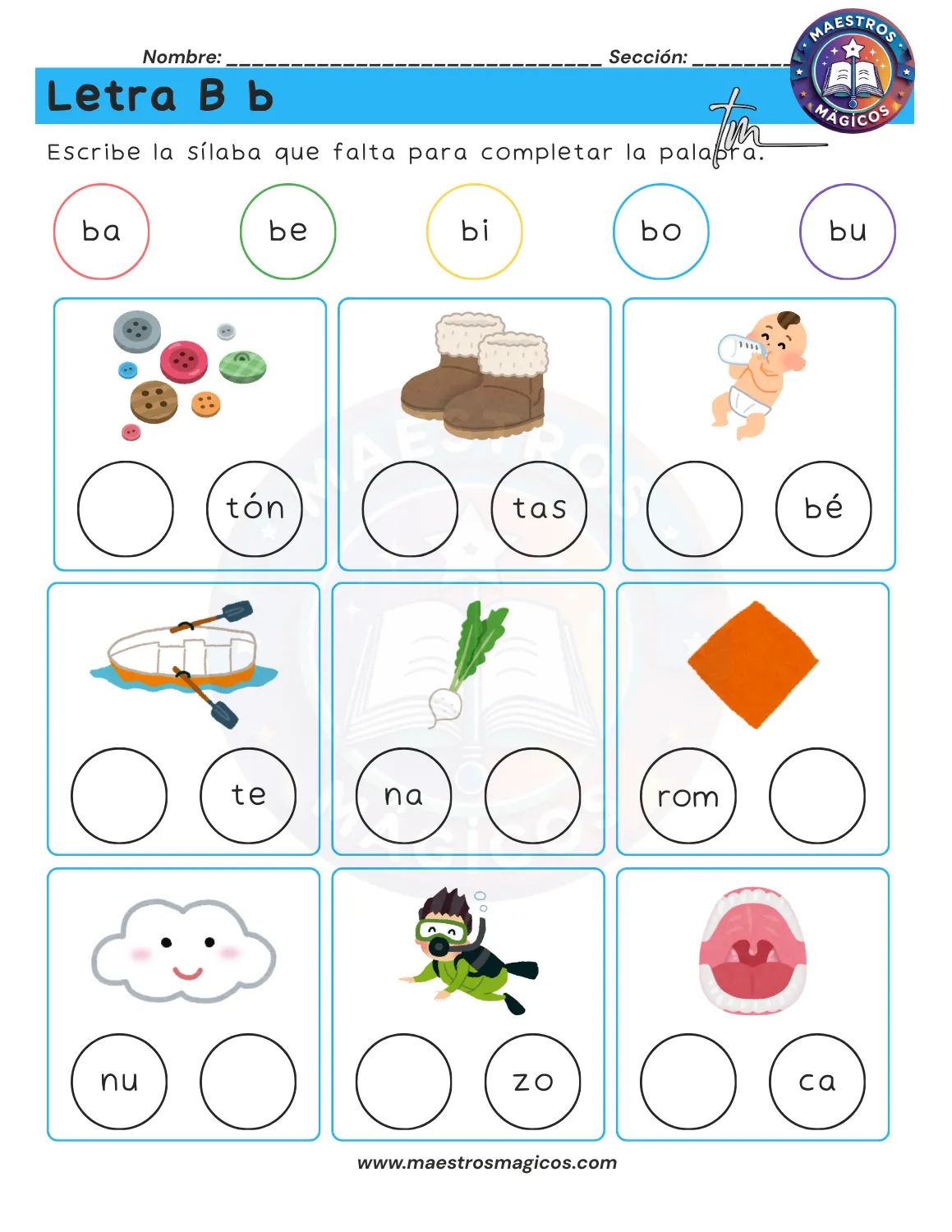 Juguemos con sílabas - ficha 21