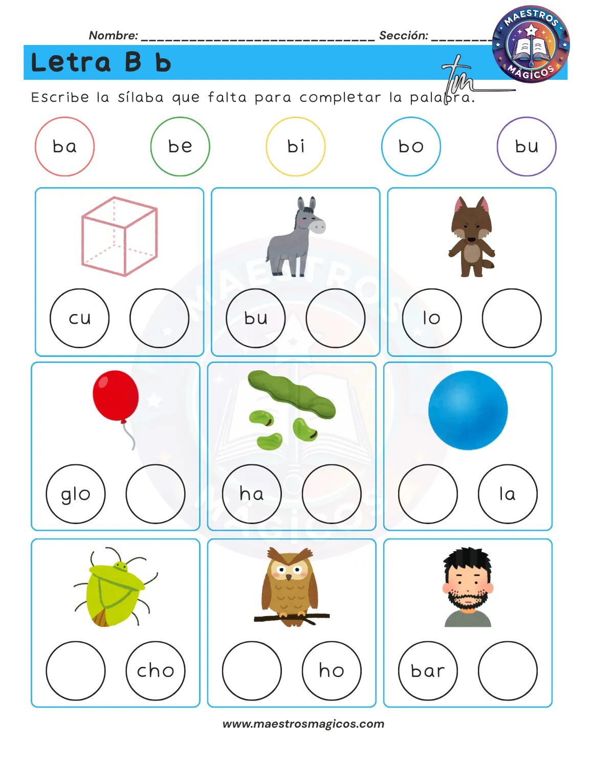 Juguemos con sílabas - ficha 22
