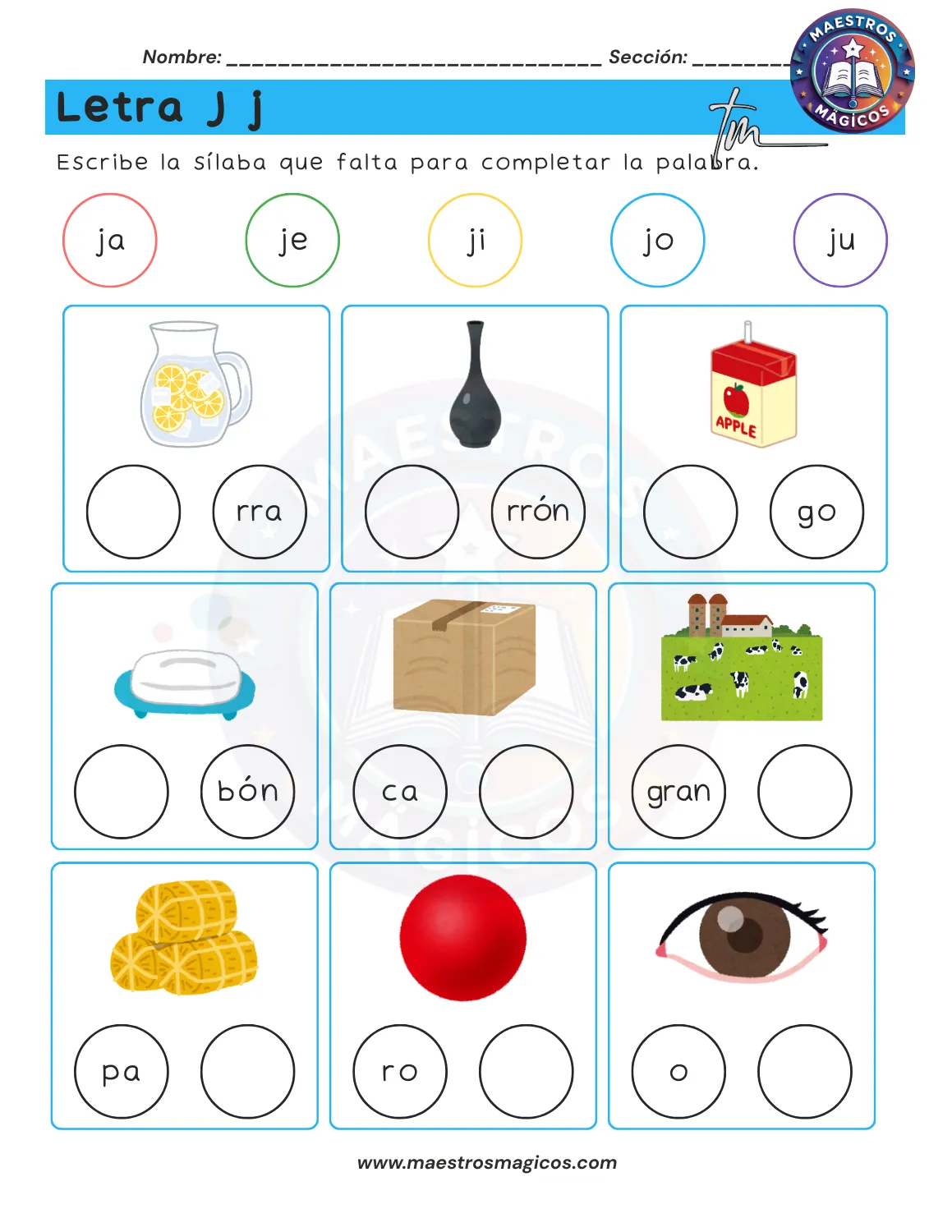 Juguemos con sílabas - ficha 27