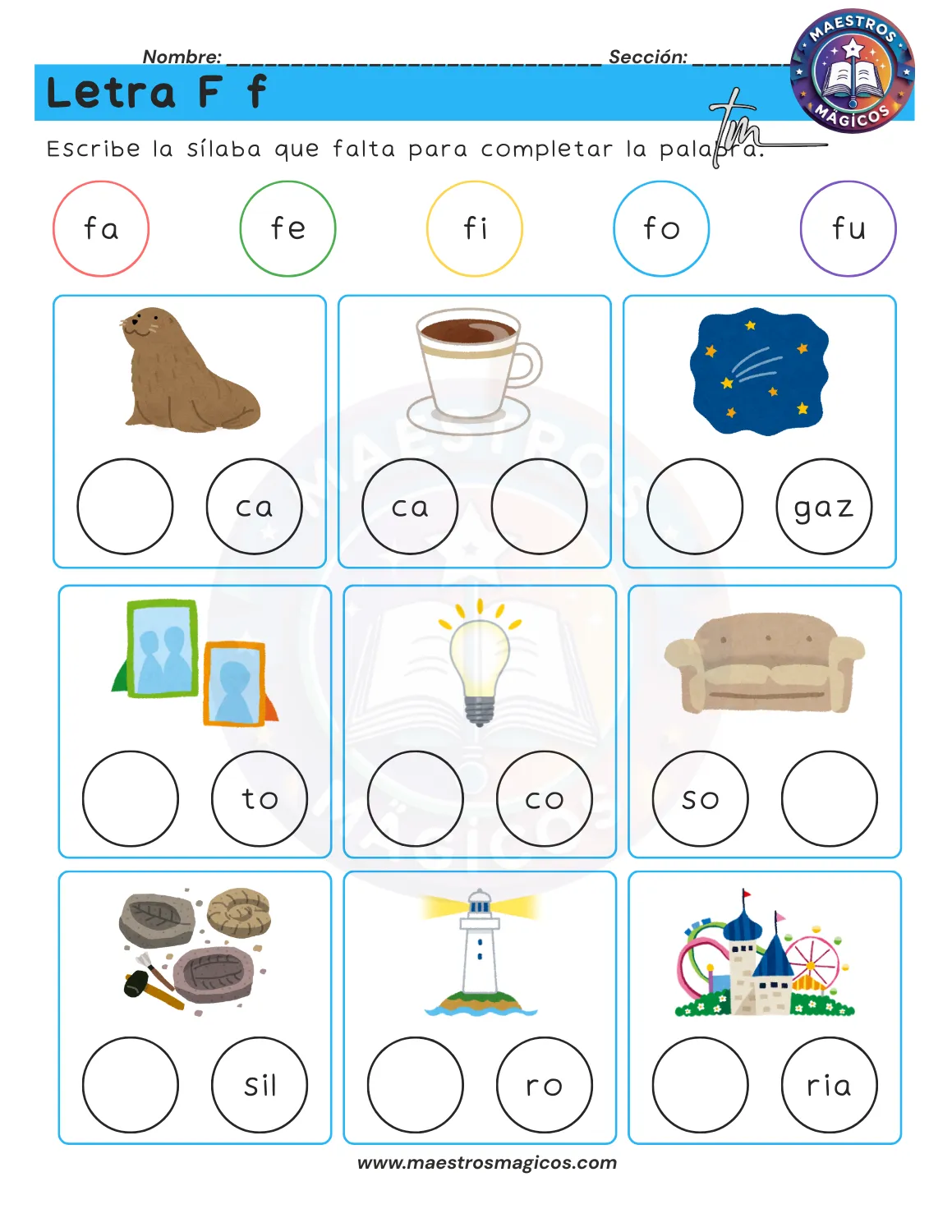 Juguemos con sílabas - ficha 32