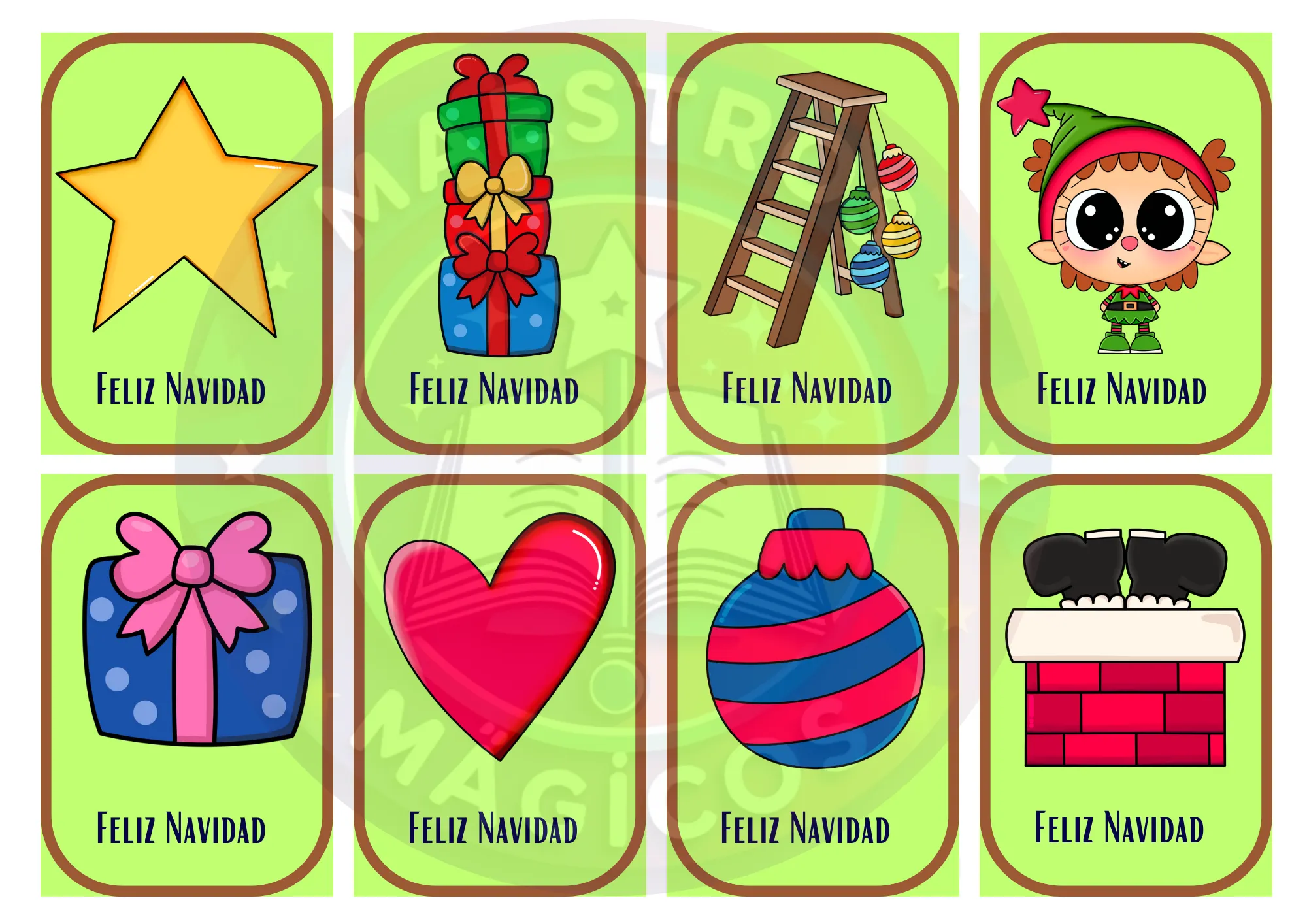 Tarjetas de estrella y regalos