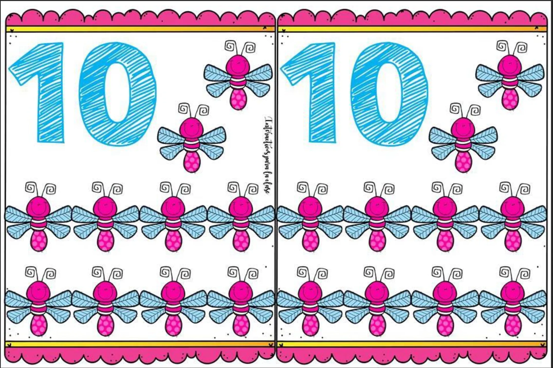 Tarjeta memorama número 10 mariposas