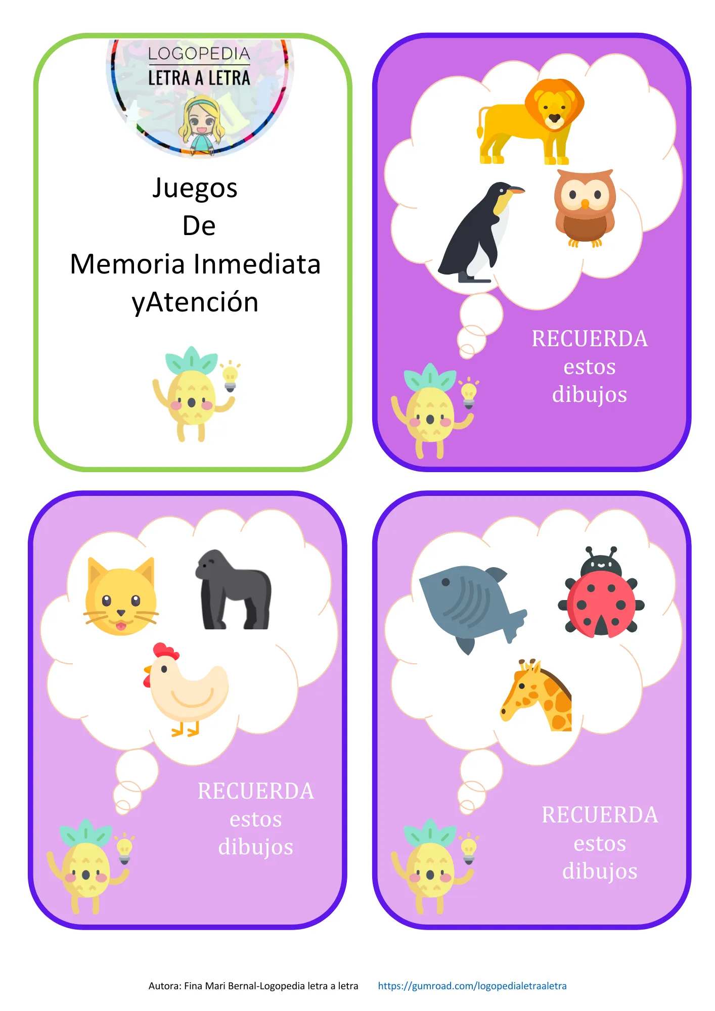 Ficha memoria granja y mascotas