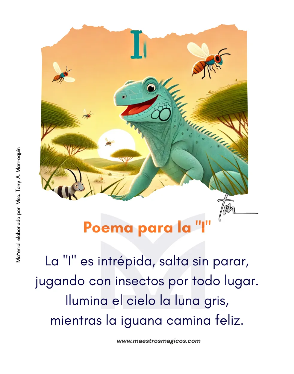 Poema vocal I iguana insectos