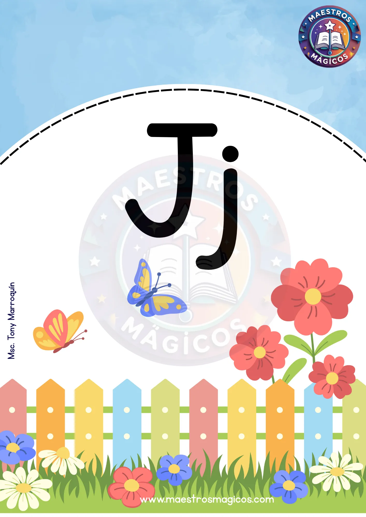 Póster del abecedario ilustrado 3 letra J