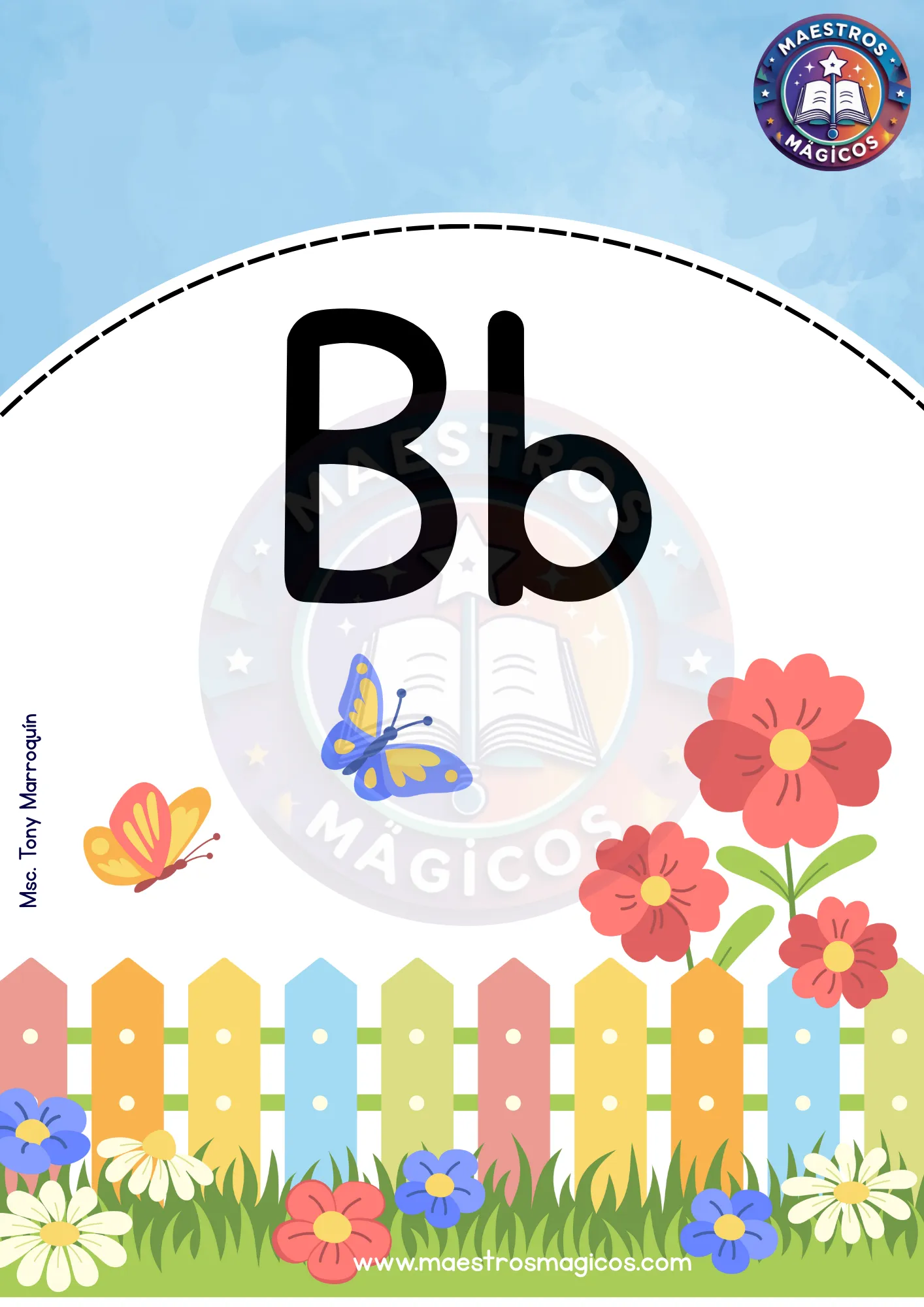 Póster del abecedario ilustrado 3 letra B