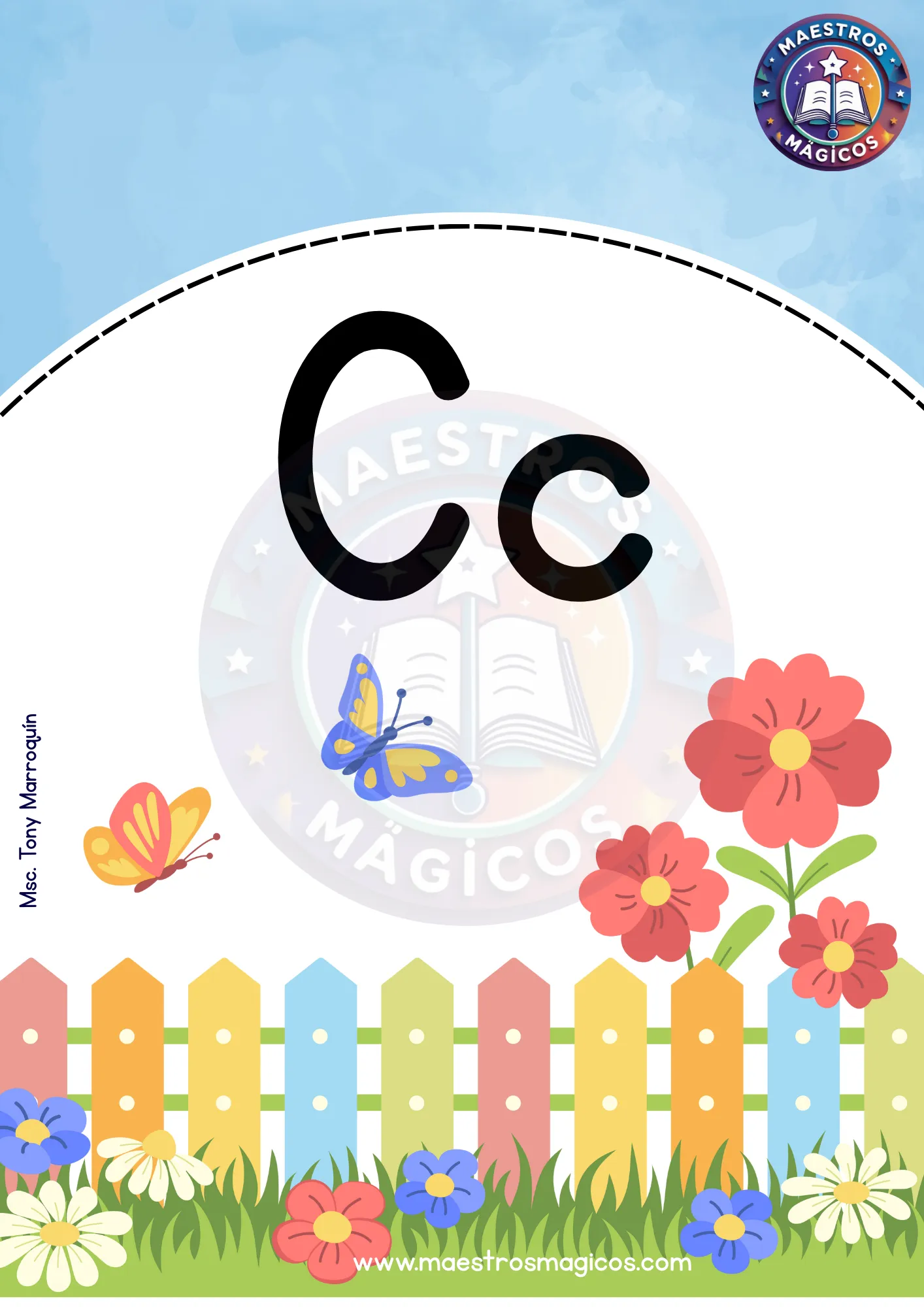 Póster del abecedario ilustrado 3 letra C