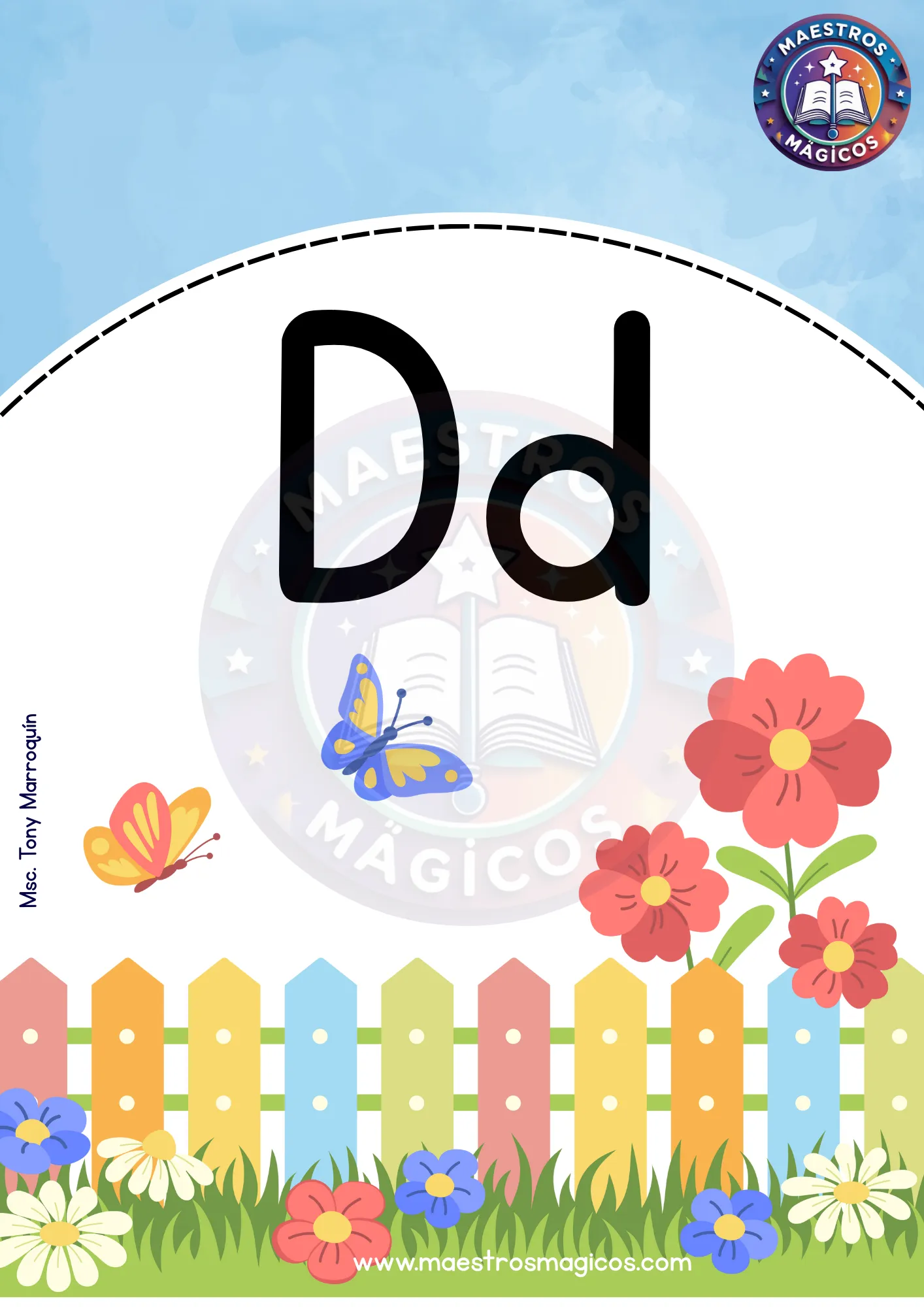 Póster del abecedario ilustrado 3 letra D